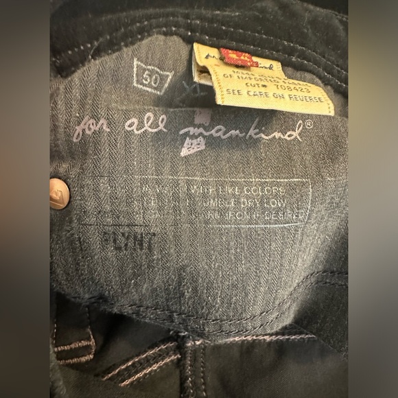 7 FOR ALL MANKIND Flynt Velvet Velour Pants Black Bootcut Flare Mid High Rise - Picture 9 of 10